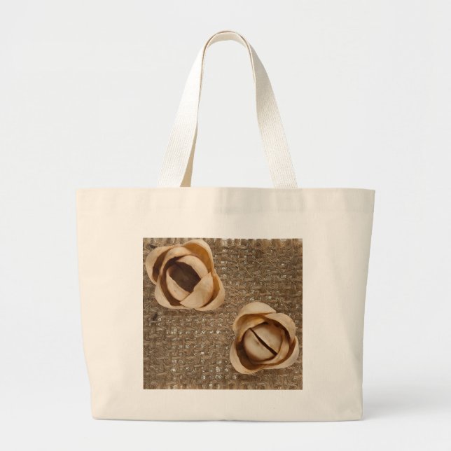 Grand Tote Bag Fleurs de pistaches (Devant)