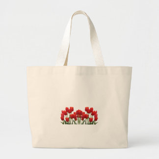 Grand Tote Bag Fleurs rouges