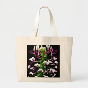 Grand Tote Bag Floral pourpre de fleur d'araignée de Hassleriana