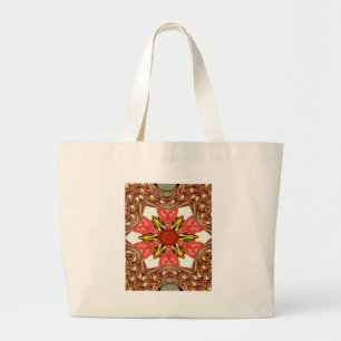 Grand Tote Bag Flore de doodle coloré coeur sans soudure star.jpg