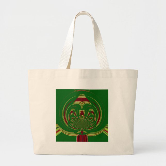 Grand Tote Bag Flore verte (Devant)