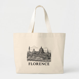 Grand Tote Bag Florence Cityscape - Duomo Cathedral Line Art