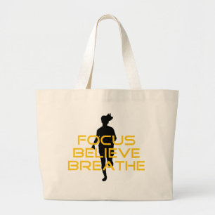 Grand Tote Bag Focus Croire Respirer Jaune Courir Fitness