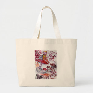 Grand Tote Bag FOLLET MAGIQUE DE CHAMPIGNONS Imaginaire Floral Ro