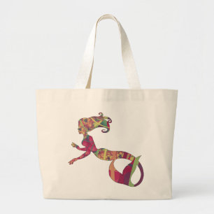 Grand Tote Bag Fourre-tout - éléphant - sirène