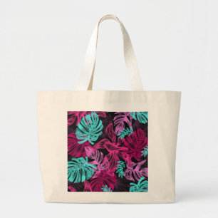 Grand Tote Bag Fourre-tout Jumbo avec violet, noir & bleu abstrai