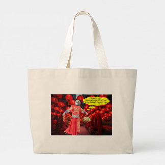 Grand Tote Bag fourre-tout jumbo. Bonne année chinoise. panda/hom
