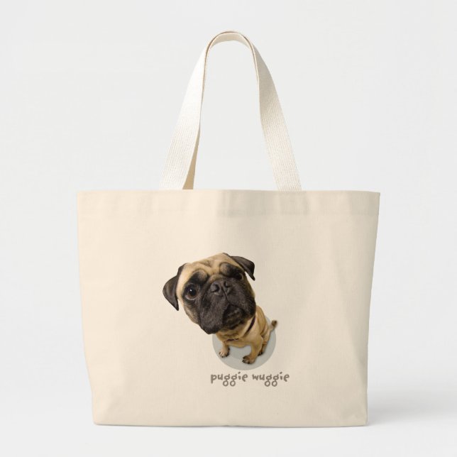 Grand Tote Bag Fourre-tout votre carlin ! (Devant)