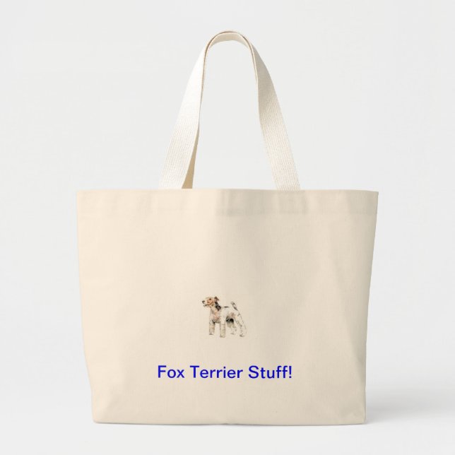 Grand Tote Bag Fox Terrier d'une chevelure de fil (Devant)