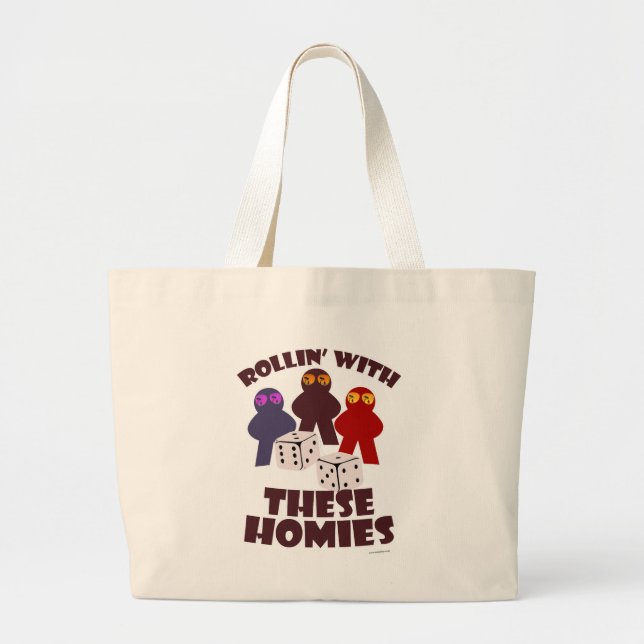 Grand Tote Bag Fun Rolling Homies Boardgame Meeple Design (Devant)