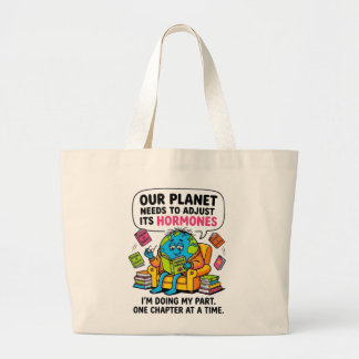 Grand Tote Bag Funny Earth Reading Book - Our Planet Needs To Adj