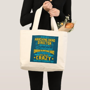 Grand Tote Bag Funny Marching Band Directeur Musique Band Enseign