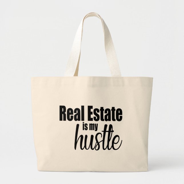 Grand Tote Bag Funny Realtor Agent immobilier Hustle (Devant)