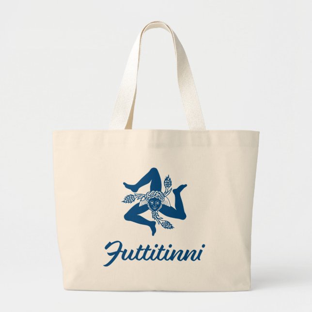 Grand Tote Bag Futtitinin Sicile Trinacria Personnalisé (Devant)