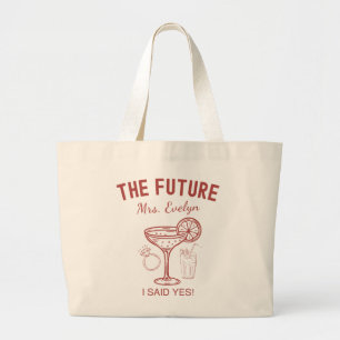 Grand Tote Bag Future Mme Engagement Nom Personnalisé Future Mari