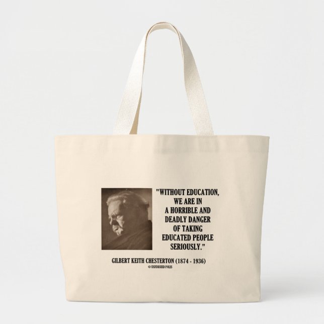 Grand Tote Bag G.K. Danger mortel d'éducation de Chesterton (Devant)