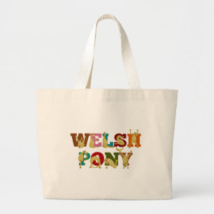 Grand Tote Bag Gallois Pony avec un texte coloré