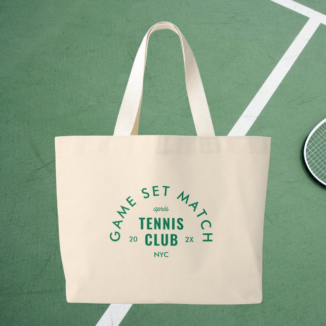 Grand Tote Bag Game Set Match Après Tennis Club Custom  (Créateur téléchargé)
