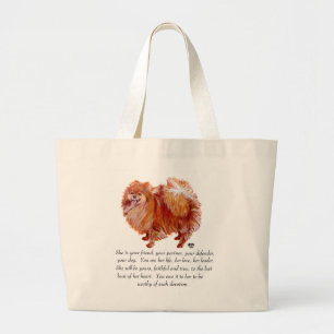 Grand Tote Bag Garde de Poméranie Femelle