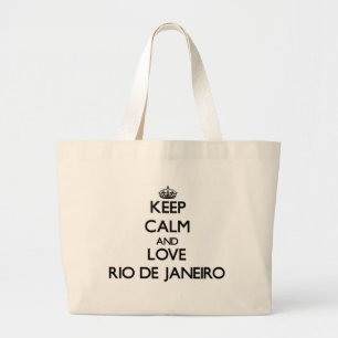 Grand Tote Bag Gardez le calme et aimez le Rio de Janeiro