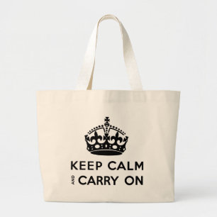 Grand Tote Bag Gardez le calme et continuez