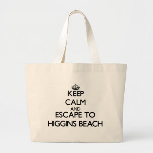 Grand Tote Bag Gardez le calme et échappez-vous à la plage Maine