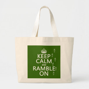 Grand Tote Bag Gardez le calme et promenez-vous dessus