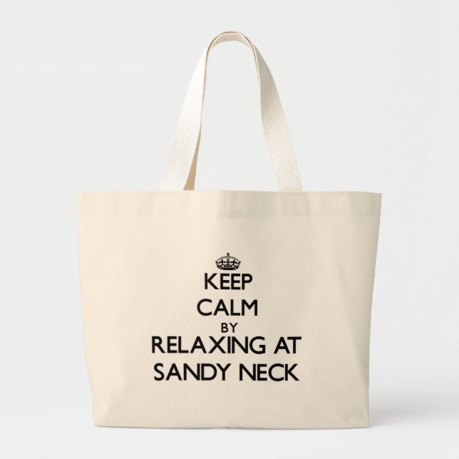 Grand Tote Bag Gardez le calme par la détente au cou le (Devant)