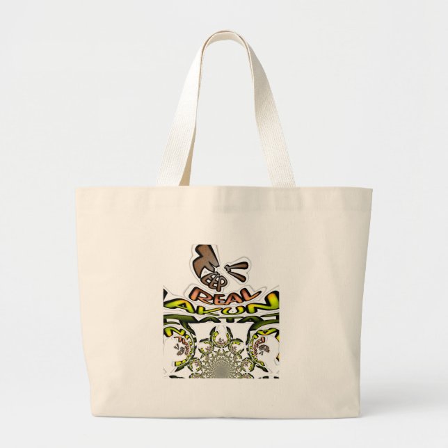 Grand Tote Bag Gardez-le réel : Art Kaleidoscope Impression/Graph (Devant)