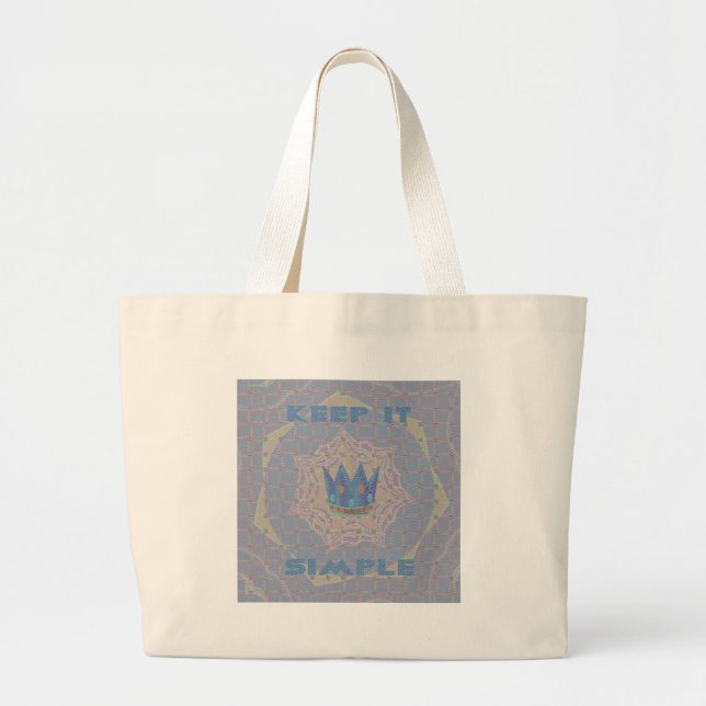Grand Tote Bag Gardez-le simple : Pastel Royal Clarity Motif Art (Devant)