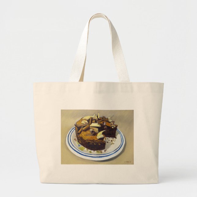 Grand Tote Bag Gâteau au chocolat (Devant)