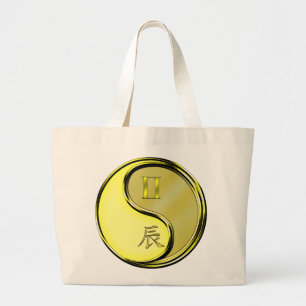 Grand Tote Bag Gemini & Dragon Métal