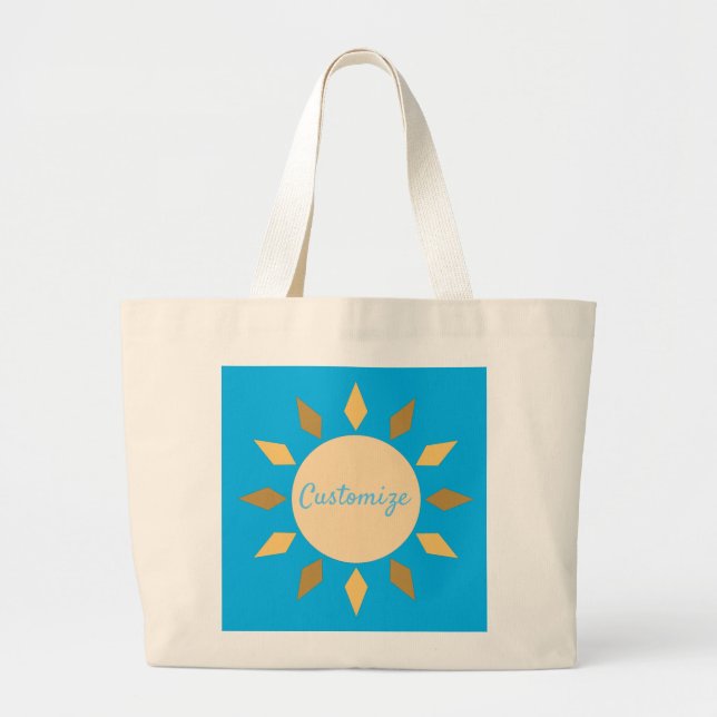 Grand Tote Bag Geometric Sun Circle Thunder_Cove (Devant)