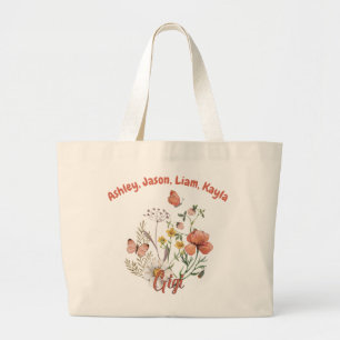 Grand Tote Bag Gigi Fleur sauvage Floral Personnalisé Personnalis