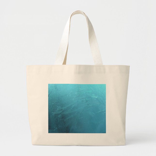 Grand Tote Bag Glaces Water Ice Blue Frost Chic Winter métallc (Devant)