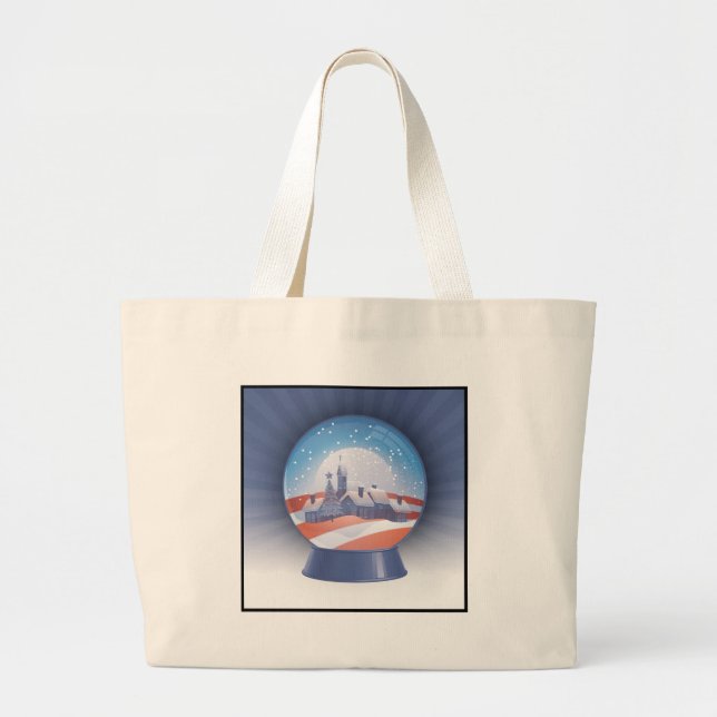 Grand Tote Bag globe de neige d'obama (Devant)