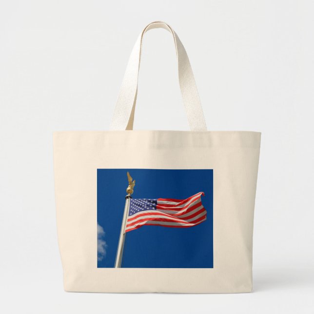 Grand Tote Bag God Bless America, American Flag, (Devant)