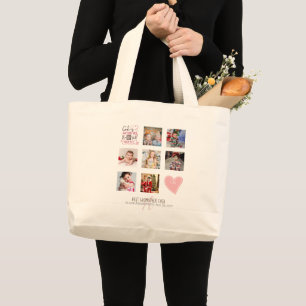 Grand Tote Bag GODMOTHER PHOTO COLLAGE Cadeau avec verset peut mo