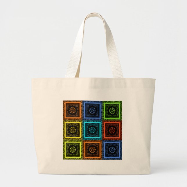 Grand Tote Bag Golden Red blue Green Masai Couleurs traditionnell (Devant)