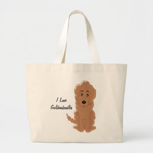 Grand Tote Bag Goldendoodle Chien Design