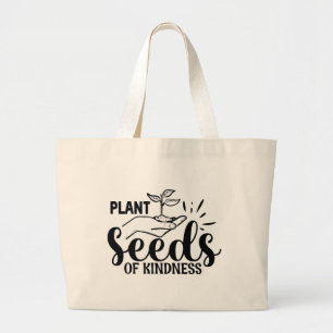 Grand Tote Bag Graines de plantes mignonnes art de mots de gentil