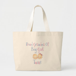 Grand Tote Bag Grand-maman fière des jumelles de fille de garço