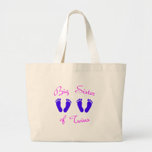 Grand Tote Bag Grande soeur des garçons jumeaux