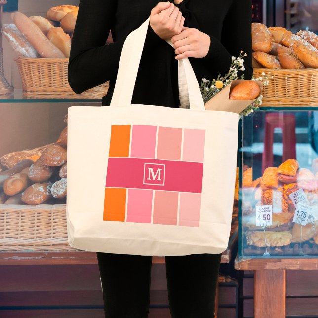Grand Tote Bag Grandes bandes Feminine avec Monogramme (Créateur téléchargé)