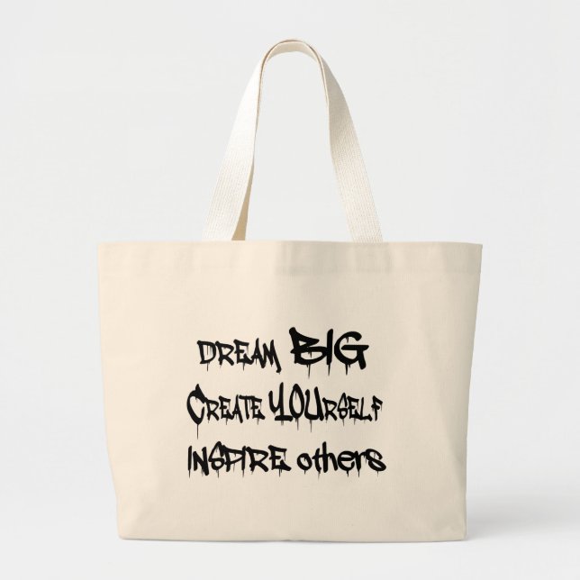 Grand Tote Bag Grands rêveurs se créent inspirent d'autres noirs (Devant)