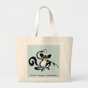 Grand Tote Bag Graphique original -AYE-AYE -Animal en voie de dis