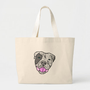 Grand Tote Bag Graphique unique et élégant d'amour de pitbull