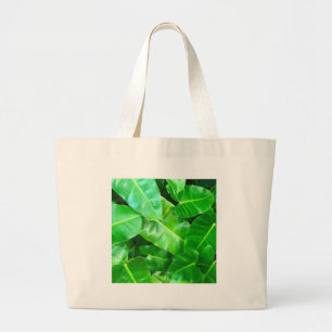 Grand Tote Bag Green feuille Palm Leaf feuillage tropical jungle