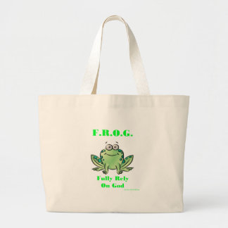 Grand Tote Bag GRENOUILLE (comptez entièrement sur Dieu)