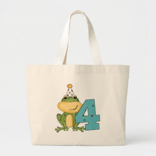 Grand Tote Bag Grenouille de fête 4e anniversaire T-shirts et cad